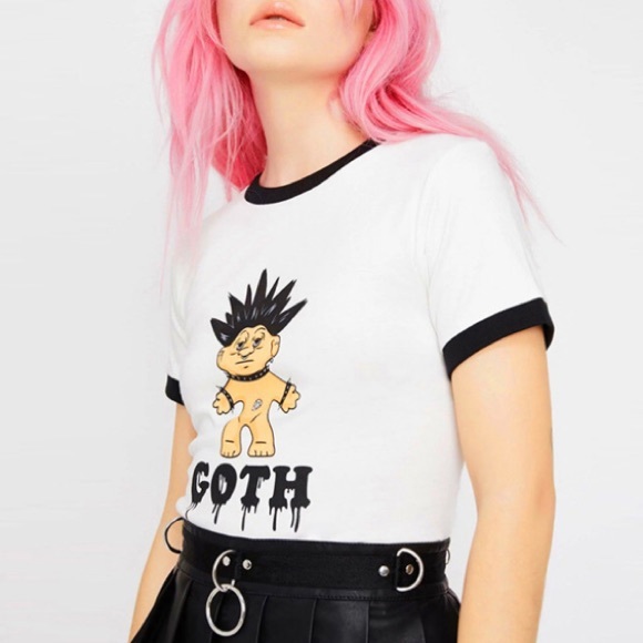 Goth Wishnik Troll Doll Crop Top - Picture 5 of 13